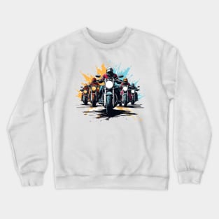 Bikers Racing Illustration Crewneck Sweatshirt